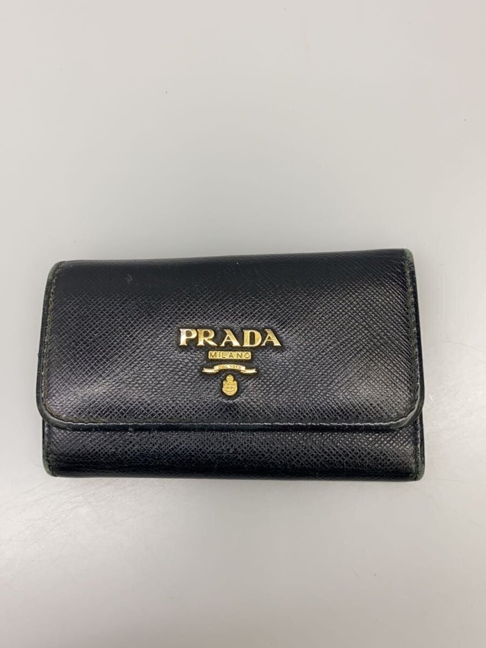 Prada Key Case Wallet Leather Black